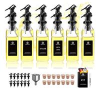 12 Pièces 160ml Bouteilles de vinaigre et d'huile en Verre,Bouteille d'huile d'olive,Distributeur d'huile avec Entonnoir