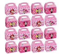 12 pièces/24 pièces, sac cadeau de fête de dessin animé Disney Minnie Mickey Mouse-design double face coloré, poignée, boîte en carton, b animé Minnie box 24pcs