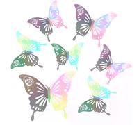 12 pièces 3D multicolore papillon autocollant mural décalcomanie murale décoration de la maison 3 tailles papillons décoration murale~01654