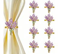 12 pièces/8 pièces/6 pièces/4 pièces/2 pièces Décoration de table florale lavande - Anneaux de serviette floraux exquis, porte-serviettes, convient pour les mariages, les banquets, les restaurants et 