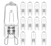 12 Pièces Ampoule Halogène G9 40w 230V Pour Four, Dimmable Blanc Chaud 2800K, Résistant à 300 Degré, Compatible Micro-Ondes et Éclairage d'Armoire
