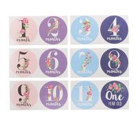 12 Pièces Autocollants Mensuels pour Bébé -né, Papier Décor Photo | Adorable, Créatif, pour Réseaux Sociaux et Ventre de Grossesse, Réutilisable, sans Trace sur Vêtements