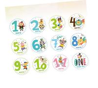 12 Pièces Autocollants Mensuels pour Garçon Fille Ensemble de Stickers Adorables pour Immortaliser Mensuelles de Votre Garçon Fille Décor pour Album Photo