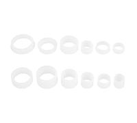 12 Pièces Bague Réductrice pour Meule Plastique Blanc, 7 à 20mm | Adaptateur D’alésage pour Meuleuses D’établi, Usage Atelier et Métallurgie, Pièce de Remplacement Polyvalente