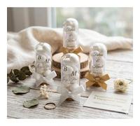 12 pièces Bocal en verre élégant, Bocal à bonbons d'amande fait main - Bocal en verre pour cadeaux de mariage et de fête, Bocal en verre avec dôme de décoration de cabinet d'affichage avec bouchon de 