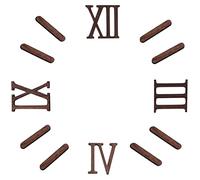 12 Pièces Bois Numéro Romain en Noir Argent or DIY Numéros d'Horloge Numériques pour Accessoires d'Horloge de Réparation de Remplacement Arabe en Bois avec Adhésif pour DIY Décoration (Noyer)