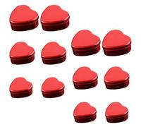 12 Pièces Boîte à Biscuits Cœur, Présent Élégante et Compacte | Tinplate, Finition Givrée Raffinée, pour Sachets de Thé et Sucettes, Usage Boutique ou Fête