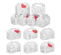 12 pièces Boîte à Friandises de Noël DIY en Carton 16x13x9cm Ambiance | Papier Cartonné, Motif Maison d'Épice, Card Inclus, pour Petites Surprises, Bonbons, Classes