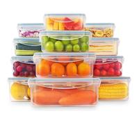 YASHE Boîte Alimentaire Set, 12 Pièces Boîtes Alimentaires Plastique Réutilisables avec Couvercles Hermétiques, Sans BPA, 100% Étanche