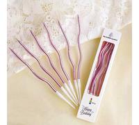 12 pièces Bougies d'anniversaire colorées incurvées en or rose, décorations de gâteau, fournitures de cuisson paquet de 12,paquet de 6,36 piècesCire