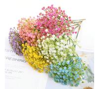 12 pièces Bouquet de fleurs artificielles de Gypsophile de luxe - Fleurs artificielles réalistes, parfaites pour la décoration de la maison, Halloween et plus - Décoration florale artificielle multifo