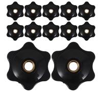 12 Pièces Bouton Étoile Fileté 1/4 Pouce, Écrou Hexagonal Noir