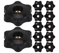 12 Pièces Bouton Étoile Noir à Filetage 1/4, Cuivre et Nylon