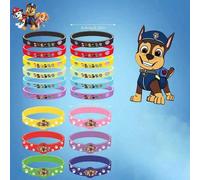 12 pièces Bracelet en caoutchouc thème dessin animé mignon Pat' Patrouille, bracelet de personnage d'anime, décoration de fête - Durable, imperméable, confortable, convient pour les fêtes d'anniversai
