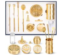 12 pièces Bruleur Encens, Kit de Fabrication d'encens en Laiton, Porte Encens en Bâton Cône, Moule à Sceau d'encens, Moule à Cône d'encens, Support Encens pour Yoga, Méditation, Parfum de Maison