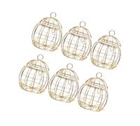12 Pièces Cage Dragées de Birdcage Dorée en Tôle, Boîte Ronde | Style Vintage Ajouré, pour Célébrations et Décoration Intérieure, Format Compact