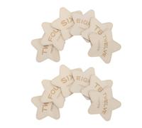 12 Pièces Carte Mensuelle Bébé Étoile en Bois Double Face, Beige | Disques de Croissance pour Photos, Forme Cinq Pointes, Accessoire Naissance, pour Célébrations et -nés