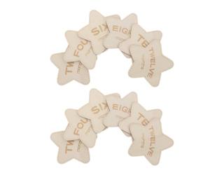 12 Pièces Carte Mensuelle Bébé Étoile en Bois Double Face, Beige | Disques de Croissance pour Photos, Forme Cinq Pointes, Accessoire Naissance, pour Célébrations et -nés