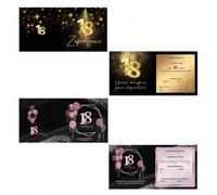 12 pièces Cartes d'invitation pour 18e anniversaire - Thème noir et or pailleté. Invitations pour fête d'anniversaire pour adulte, fournitures de célébration à remplir 28/14 cm Noir Rose,28/14 cm Noir