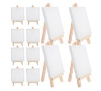 12 Pièces Chevalet de Peinture en Bois pour Support de Table | Toile Délicate, Panneaux Vierges en Papier, Usage Décoratif, Stable et Pratique pour Étudiants et Hobbyistes