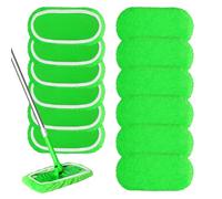 12 Pièces Chiffons de Nettoyage Reutilisable, 25.4x11.5 cm | Lavables Mop de Chiffons de Rechange en Microfibre, Serpillière Humide et Sèche, Serpillère pour Mop