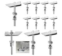 12 Pièces Crochet Plafond, M8 x 100 mm Chevilles Placo Beton Charge Lourde, Fabriqué en Acier au Carbone Galvanisé, Cheville pour Parpaing Creux, Convient aux Murs et Plafond