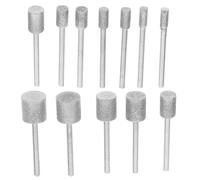 12 Pièces Embouts de Meulage Diamantés Cylindriques 4 à 12mm | Verre et Céramique, Usage Bricolage et Réparations Maison, Remplacement Facile, Argenté