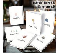 12 pièces Ensemble de cartes de vœux d'anniversaire avec enveloppes, convient pour offrir à la famille, aux amis et aux collègues, cartes de vœux d'anniversaire uniques, cartes d'anniversaire décorati