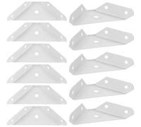12 Pièces Équerre Triangulaire D'armoire en Acier, Fixation Trois | Blanc, Support de Coin pour Meuble Suspendu, Stabilité Renforcée, Matériau Épais, Usage Intérieur