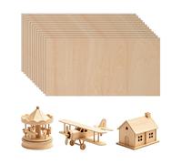 12 Pièces Feuilles de Contreplaqué en Bois - Plaques pour Bricolage et Loisirs Créatifs DIY - Panneaux pour Modélisme, Peinture et Projets Artisanaux (20x10cm)