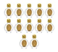 12 Pièces Flacon D’eau Bénite, Rose Embossée, Bouchon Métal | Format Poche, Usage Portable, pour Baptême, Première Communion, Mariage, Foyer Chrétien