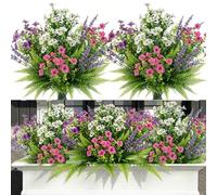12 Pièces Fleurs Artificielles Exterieur Fleurs Artificielles Décoratives | Fausse Fleur Décoration de Balcon Peuvent être Utilisées sur les Balcons, Jardins, Bacs à Fleurs, Rebords de Fenêtre