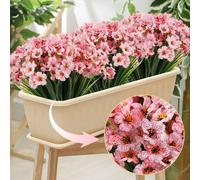 12 pièces Fleurs artificielles Outdoor, Fausses fleurs en plastique résistantes aux UV, plantes en gros pour l'intérieur et l'extérieur, à suspendre, pour jardinières, jardin, jardinières de fenêtre,