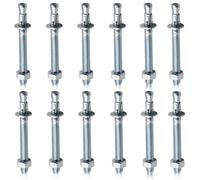 12 Pièces Goujon Ancrage M10 x 100 mm, Boulon D'Ancrage en Acier Galvanisé, Boulons à Expansion Robustes, Goujons Ancrage en Acier Galvanise, pour Fixation Charges Lourdes, Béton, Maçonnerie