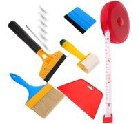 12 Pièces Kit de Papier Peint Outil de Lissage Double Rouleau | Grattoir Rigide et Cutter Intégrés, ABS et Métal, pour Bricolage et Usage Professionnel