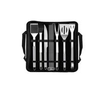 12 Pièces Kit D'outils en Acier Inoxydable pour Barbecue | Paquet de Rangement, Spatule Pince Pinceau Couteau Fourchette, pour Pique-niques et Camping
