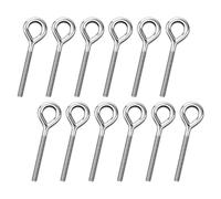 12 Pièces M8 Piton à Visser, 90 mm crochet à visser inox goujon ancrage m8, Unsealed Eye Bolts Anneau a Visser pour Suspension, Fixation, Corde