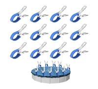 12 Pièces Métalliques pour Pince Serre Joint, Pince Bache Piscine de Fixation avec Feuille de Protection, Pinces pour Piscines