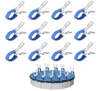 12 Pièces Métalliques pour Pince Serre Joint, Pince Bache Piscine de Fixation avec Feuille de Protection,Pinces à Forte Tension
