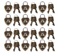 12 Pièces Mini Cadenas Coeur en Fer Antirouille | Cadenas à Bagages, Cadenas de Valise, Deux Clés Incluses, Couleur Café, pour Sorties et Occasions Variées