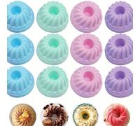 12 pièces Mini moules à muffins, moules à gâteaux en silicone nervurés, polyvalents et portables, mini-tasses, caissettes de cuisson en silicone pour muffins, beignets, chocolat, biscuits, gelée, pain