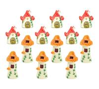 12 Pièces Miniature en Résine, Ornement de Jardin Féerique | Style Cartoon Classique, Aspect Réaliste et Soigné, pour Jardinières, Maisons de Poupée, Balcon