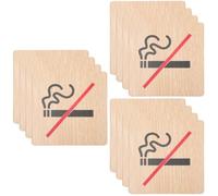 12 Pièces Panneau D'avertissement Interdit de Fumer en Bois | Bois, Finition Soignée et Pratique, Résiste à L'érosion, Ne Rouille Pas, Usage Intérieur pour Espaces Publics