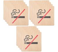 12 Pièces Panneau D'avertissement Interdit de Fumer en Bois | Plaque de Porte, Usage en Restaurants et Hôtels, Signalétique Pratique, Résistante, Ne Rouille Pas