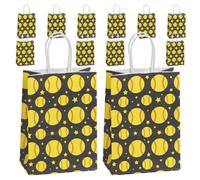 12 Pièces Paquet à Bonbons en Papier Thème Baseball avec Poignées | Kraft, Réutilisables, Aspect Visuel Soigné, pour Fête Sportive, Sachets Présents, Lot Pochette Présent