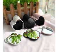 12 pièces Petits miroirs en forme de cœur, finition polie, cadre en plastique, montage sur table, sans parfum, thème floral, portable, sans électricité nécessaire, miroirs portables | Élégant pour la 