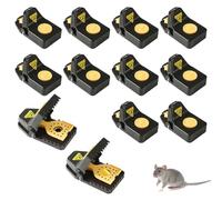 12 pièces piège de Souris, piège de Souris à pédale de Faux Fromage améliorée, dent de scie hautement Sensible, réutilisable, Rat Noir pour la Maison et Le Jardin, 11,2×4,8×5,6cm