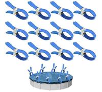 12 Pièces Pince a Ressort pour Bache Piscine,Pince Serviette Plage avec Feuille Protection,Pince Serre Joint pour Serre de Jardin