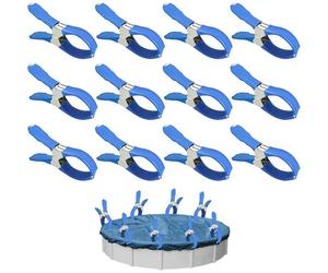 12 Pièces Pince a Ressort pour Bache Piscine,Pince Serviette Plage avec Feuille Protection,Pince Serre Joint pour Serre de Jardin