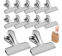 12 Pièces Pince Sachet Acier Inoxydable, Pinces Sachets Alimentaire 78 mm, Clips Fermeture Sacs Aliments pour Cuisine Maison Bureau, Clip Métal Rangement & Conservation pour Sac Pains, Café, Frites